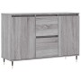 Aparador de madera de ingeniería gris Sonoma 101,5x35x70 cm