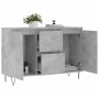 Aparador de madera de ingeniería gris hormigón 101,5x35x70 cm