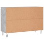 Aparador de madera de ingeniería gris hormigón 101,5x35x70 cm