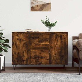 Aparador de madera de ingeniería roble ahumado 101,5x35x70 cm Aparador de madera de ingeniería roble ahumado 101,5x35x70 cm