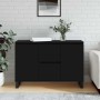 Aparador de madera de ingeniería negro 101,5x35x70 cm