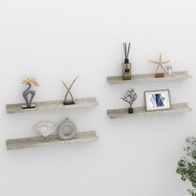 Estantes de pared 4 unidades gris hormigón 60x9x3 cm de vidaXL, Estantes y estanterías - Ref: Foro24-326705, Precio: 32,02 €,...