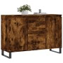 Aparador de madera de ingeniería roble ahumado 101,5x35x70 cm