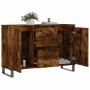 Aparador de madera de ingeniería roble ahumado 101,5x35x70 cm