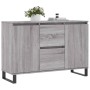 Aparador de madera de ingeniería gris Sonoma 101,5x35x70 cm