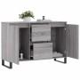 Aparador de madera de ingeniería gris Sonoma 101,5x35x70 cm