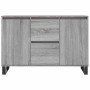 Aparador de madera de ingeniería gris Sonoma 101,5x35x70 cm