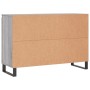 Aparador de madera de ingeniería gris Sonoma 101,5x35x70 cm
