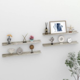 Wandregale 4 Einheiten betongrau 80x9x3 cm von vidaXL, Regale und Regale - Ref: Foro24-326706, Preis: 28,64 €, Rabatt: %