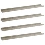 Wall shelves 4 units concrete gray 80x9x3 cm by vidaXL, Shelves and shelves - Ref: Foro24-326706, Price: 28,64 €, Discount: %