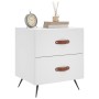 Mesita de noche madera de ingeniería blanco 40x35x47,5 cm