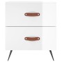 Mesita noche 2 uds madera ingeniería blanco brillo 40x35x47,5cm