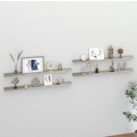 Wandregale 4 Einheiten betongrau 115x9x3 cm von vidaXL, Regale und Regale - Ref: Foro24-326708, Preis: 38,14 €, Rabatt: %