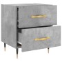 Mesita de noche madera ingeniería gris hormigón 40x35x47,5 cm