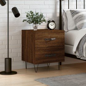 Mesita de noche madera de ingeniería roble marrón 40x35x47,5 cm Mesita de noche madera de ingeniería roble marrón 40x35x47,5 cm