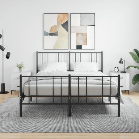 Mesita noche 2 uds madera ingeniería blanco brillo 40x35x47,5cm en Mesitas de noche | Comprar online en Foro24