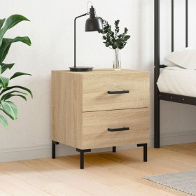 Mesita de noche madera de ingeniería roble Sonoma 40x35x47,5 cm Mesita de noche madera de ingeniería roble Sonoma 40x35x47,5 cm