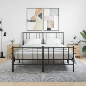 Mesita noche 2 uds madera ingeniería roble Sonoma 40x35x47,5 cm Mesita noche 2 uds madera ingeniería roble Sonoma 40x35x47,5 cm