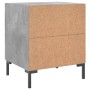 Mesita de noche madera ingeniería gris hormigón 40x35x47,5 cm