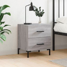 Mesita de noche madera de ingeniería gris Sonoma 40x35x47,5 cm Mesita de noche madera de ingeniería gris Sonoma 40x35x47,5 cm