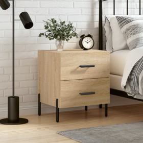 Mesita de noche madera de ingeniería roble Sonoma 40x35x47,5 cm Mesita de noche madera de ingeniería roble Sonoma 40x35x47,5 cm