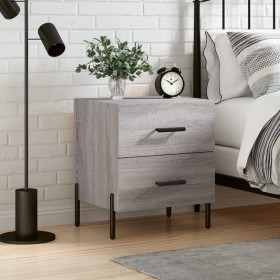Mesita de noche madera de ingeniería gris Sonoma 40x35x47,5 cm Mesita de noche madera de ingeniería gris Sonoma 40x35x47,5 cm