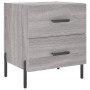 Mesita de noche madera de ingeniería gris Sonoma 40x35x47,5 cm