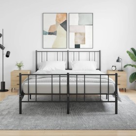 Mesita noche 2 uds madera ingeniería roble Sonoma 40x35x47,5 cm Mesita noche 2 uds madera ingeniería roble Sonoma 40x35x47,5 cm