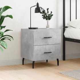 Mesita de noche madera ingeniería gris hormigón 40x35x47,5 cm Mesita de noche madera ingeniería gris hormigón 40x35x47,5 cm