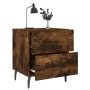 Mesita de noche madera ingeniería roble ahumado 40x35x47,5 cm