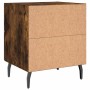 Mesita de noche madera ingeniería roble ahumado 40x35x47,5 cm