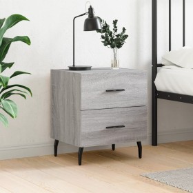 Mesita de noche madera de ingeniería gris Sonoma 40x35x47,5 cm Mesita de noche madera de ingeniería gris Sonoma 40x35x47,5 cm