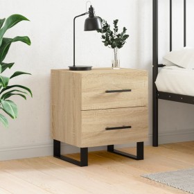 Mesita de noche madera de ingeniería roble Sonoma 40x35x47,5 cm Mesita de noche madera de ingeniería roble Sonoma 40x35x47,5 cm