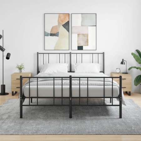 Mesita noche 2 uds madera ingeniería roble Sonoma 40x35x47,5 cm