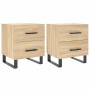 Mesita noche 2 uds madera ingeniería roble Sonoma 40x35x47,5 cm
