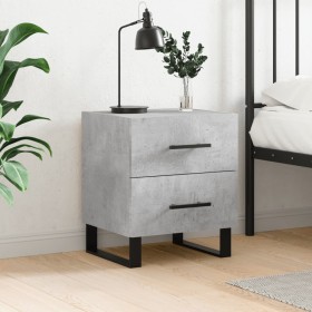Mesita de noche madera ingeniería gris hormigón 40x35x47,5 cm Mesita de noche madera ingeniería gris hormigón 40x35x47,5 cm