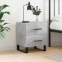 Mesita de noche madera ingeniería gris hormigón 40x35x47,5 cm