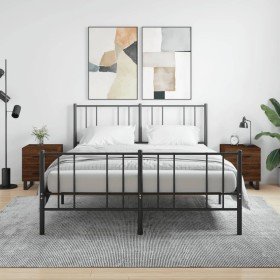 Mesita noche 2 uds madera ingeniería marrón roble 40x35x47,5 cm Mesita noche 2 uds madera ingeniería marrón roble 40x35x47,5 cm