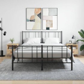 Mesita noche 2 uds madera ingeniería roble Sonoma 40x35x47,5 cm Mesita noche 2 uds madera ingeniería roble Sonoma 40x35x47,5 cm