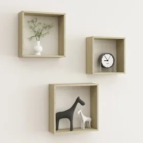 Cube wall shelves 3 units Sonoma oak by vidaXL, Shelves and shelves - Ref: Foro24-326719, Price: 29,57 €, Discount: %