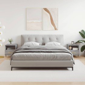Mesitas noche 2 uds madera ingeniería gris Sonoma 40x35x47,5 cm Mesitas noche 2 uds madera ingeniería gris Sonoma 40x35x47,5 cm