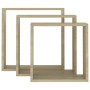 Estantes cubo de pared 3 unidades roble Sonoma de vidaXL, Estantes y estanterías - Ref: Foro24-326719, Precio: 31,36 €, Descu...