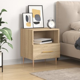 Mesita de noche madera de ingeniería roble Sonoma 40x35x47,5 cm Mesita de noche madera de ingeniería roble Sonoma 40x35x47,5 cm