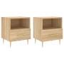 Mesita noche 2 uds madera ingeniería roble Sonoma 40x35x47,5 cm