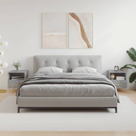 Mesita noche 2 uds madera ingeniería gris hormigón 40x35x47,5cm Mesita noche 2 uds madera ingeniería gris hormigón 40x35x47,5cm
