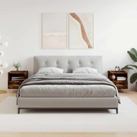 Mesita noche 2 uds madera ingeniería roble ahumado 40x35x47,5cm Mesita noche 2 uds madera ingeniería roble ahumado 40x35x47,5cm