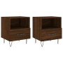 Mesita noche 2 uds madera ingeniería marrón roble 40x35x47,5 cm