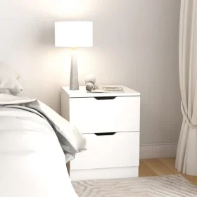 Mesita de noche madera contrachapada blanco 40x40x50 cm de vidaXL, Mesitas de noche - Ref: Foro24-326723, Precio: 60,50 €, De...