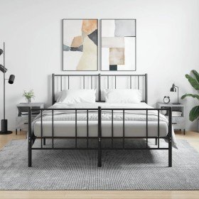 Mesita noche 2 uds madera ingeniería gris hormigón 40x35x47,5cm Mesita noche 2 uds madera ingeniería gris hormigón 40x35x47,5cm