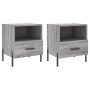 Mesitas noche 2 uds madera ingeniería gris Sonoma 40x35x47,5 cm en Mesitas de noche | Comprar online en Foro24